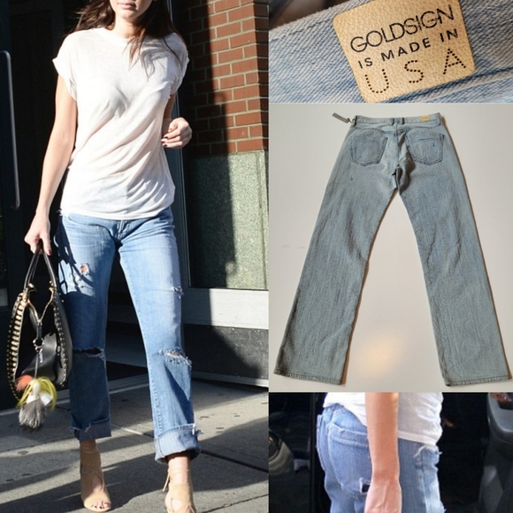 Goldsign Denim - $278 NEW GOLDSIGN MR RIGHT boyfriend distressed oversized loose light jeans NWT